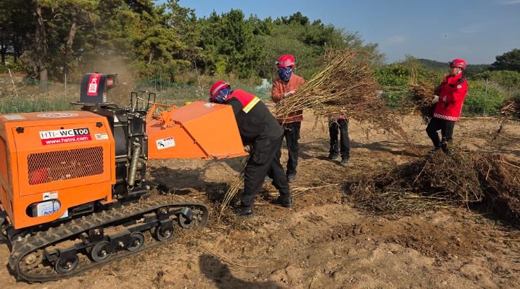 지난 5일 대산읍 독곶리 일원에서 진행된 파쇄 작업