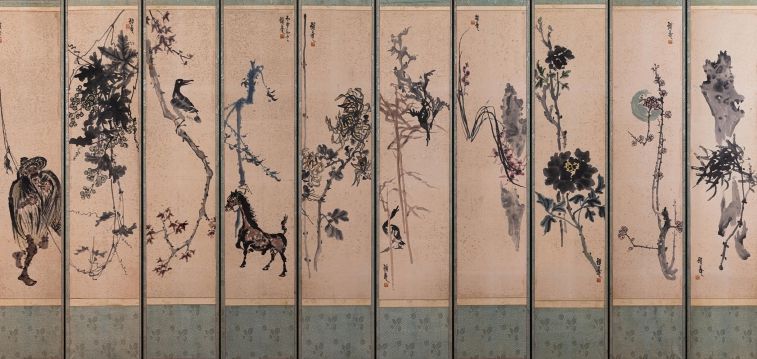 이응노 10폭 병풍