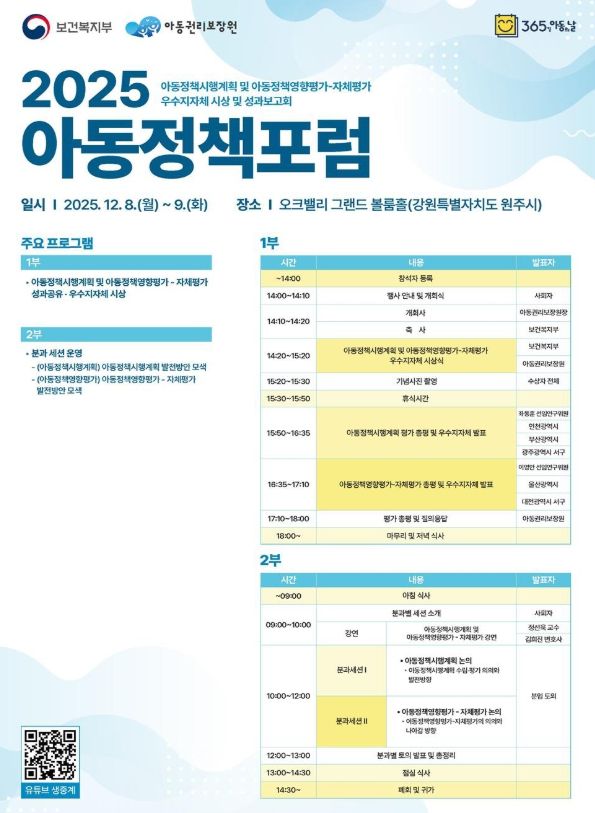 2025년 아동정책포럼 포스터