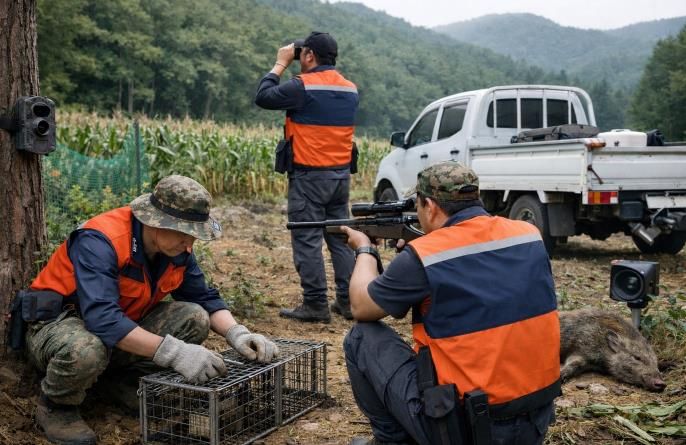 사천시, 2026년도 유해야생동물 수확기 피해방지단 모집-챗GPT가 생성한 가상 이미지