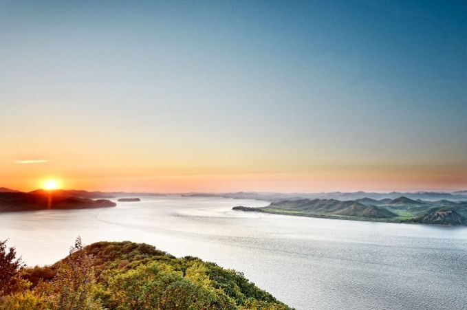 애기봉에서 바라본 조강 모습